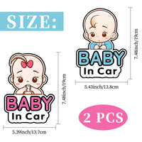 1 x RAW Customer Returns AIBAOBAO 2 Pack Baby in Car Stickers, 13.7 x 19 cm Car Sticker Baby Sticker, Baby in Car Baby in Car Warning Sticker for Child Safety in the Car, Waterproof Removable Window Car Sticker - RRP €6.78