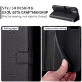 1 x RAW Customer Returns TINGYR Case for Oppo A3 Pro 5G, Cell Phone Cases Leather Case Wallet Stylish with Stand Function and Magnetic PU Leather Case Protective Case. Black  - RRP €21.6