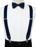 1 x RAW Customer Returns JEMYGINS Men s Suspenders with Four Clips and Elastic Strap on the Back including Bow Tie Set Wine Red - RRP €24.0