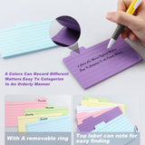 1 x RAW Customer Returns 300pcs flashcards, index cards, vocabulary cards with binding ring, 3.3 x 4.9 inch flashcards, lined index cards with ring for learning for school, office, home 6 colours . - RRP €9.91