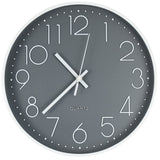 1 x RAW Customer Returns Outpicker Modern Wall Clock, Metal, 30cm, Silent, Quartz Wall Clock for Home Kitchen Office Silver White  - RRP €20.09