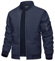 1 x RAW Customer Returns TACVASEN Men s Casual Jacket Military Baseball Jacket Lightweight Sports Jacket Training Jacket Sportwear Biker Jacket with Sleeve Pockets M, Navy  - RRP €49.39