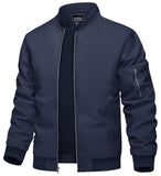 1 x RAW Customer Returns TACVASEN Men s Casual Jacket Military Baseball Jacket Lightweight Sports Jacket Training Jacket Sportwear Biker Jacket with Sleeve Pockets M, Navy  - RRP €49.39