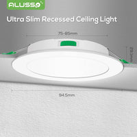 1 x RAW Customer Returns ALUSSO LED recessed spotlight 230V flat, 5W 400 lumen dimmable LED spots 230V ceiling spots, warm white 3000K  4000K cold white 6500K, LED recessed lights IP44 for bathroom, kitchen, living room, set of 12 - RRP €57.47