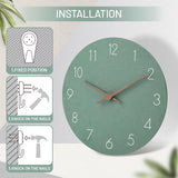 1 x RAW Customer Returns Warminn MDF Wooden Wall Clock Without Ticking Noise Silent Modern 30cm Quartz Large Battery Operated Wall Clock Easy to Read for Room Home Kitchen Bedroom Office School Green  - RRP €24.0