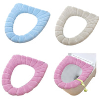 4 x Brand New Toulifly Bathroom Toilet Seat Covers, Toilet Seat Cover Washable, 3 Pieces Toilet Seat Cover Pads with 1 Lid Lifter, Toilet Seat Cover Plush, Toilet Seat Warmer, Toilet Seat Pads Soft and Warm, Washable - RRP €55.04