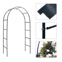 1 x RAW Customer Returns ATR ART TO REAL Metal Rose Arch, Stable Metal Rose Arch, Garden Arch Climbing Plants Pergola Outdoor, Wedding Decorations for Outdoor Ceremony, Wide Robust Metal Balloon Arbor Dark Green  - RRP €31.57