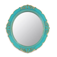 1 x RAW Customer Returns Eaoundm 13 x 14 Decorative Wall Mirror Vintage Hanging Mirror for Bedroom Living Room Dresser Oval Vintage Gold Bronze - RRP €20.2