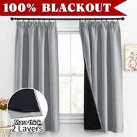 1 x RAW Customer Returns PONY DANCE 100 Blackout Curtains Grey Opaque Curtains with Ruffle Tape Set of 2 H 160 x W 140 cm Thermal Curtain Heat Protection Bedroom Curtains Short Opaque, Silver Grey - RRP €43.31