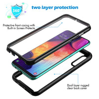 1 x RAW Customer Returns CENHUFO Samsung A50 A30s Case, 360 Degree Shockproof Samsung A50 A30s Case with Built-in Screen Protector Rugged Transparent Case Front Back Double Cover for Samsung Galaxy A50 A30s, Black - RRP €14.99