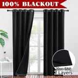 1 x RAW Customer Returns PONY DANCE Opaque Curtains Bedroom Set of 2 245 x W 140 cm Double-layered and heavy curtains Heat protection thermal curtain with eyelets Black curtains Opaque Curtains for Bedroom - RRP €56.42