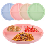 1 x RAW Customer Returns YAYODS 12 pieces children s plates with dividers - plates with dividers - children s plates plastic with dividers reusable plates plastic - dishwasher safe four colors, pink, blue, beige, green  - RRP €24.78