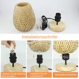 1 x RAW Customer Returns Depuley Modern LED table lamp rattan made of bamboo and wood, decorative nature table lamp with E27 socket max. 60 watts, night light reading lamp for bedroom, children s room, light bulb included... - RRP €37.3