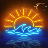 1 x RAW Customer Returns Sunrise Waves Neon Sign LED Light Signs Bedroom Neon Signs Wall Decoration,USB Powered with On Off Switch LED Sign Home Party Decorations - RRP €32.59