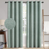 1 x RAW Customer Returns MIULEE Blackout Curtains with Eyelets Linen Look Set of 2 260 x 140 cm Summer Green Curtain Opaque with Eyelets Thermal Curtain Cold Protection Curtains Living Room Bedroom Heat Insulating - RRP €54.85