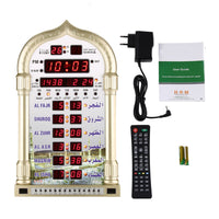 1 x RAW Customer Returns Muslim Islamic Azan Praying Clock Mosque Digital Prayer Time Alarm Reminder Automatic Wall Clock with Smart Remote Control for Home, Masjid, Ramadan Gift EU Plug  - RRP €77.39