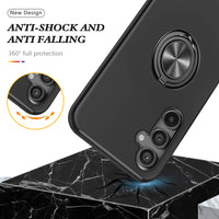 2 x Brand New Holilo Case for Samsung Galaxy A54 5G with Protective Film Pack of 2 , 360 Degree Metal Ring Holder Stand Shockproof Mobile Phone Case PC TPU Ultra Thin Mobile Phone Case - Black - RRP €24.0