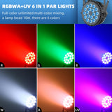 1 x RAW Customer Returns UKfog 6-in-1 LED Par 200W 18 LED spotlight RGBWA UV LED spotlight DMX512 disco light 7 10CH party light 4 control modes mode lighting DJ light effect for bar party wedding studio Halloween - RRP €92.99