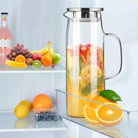 5 x RAW Customer Returns PARACITY water carafe 1.5L, carafe with lid and pourer, hot cold water jug, glass carafe for the refrigerator shelf, borosilicate glass carafe for lemonade, juice and milk - RRP €84.95