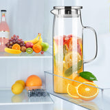 5 x RAW Customer Returns PARACITY water carafe 1.5L, carafe with lid and pourer, hot cold water jug, glass carafe for the refrigerator shelf, borosilicate glass carafe for lemonade, juice and milk - RRP €84.95