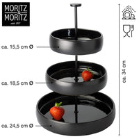 1 x RAW Customer Returns Moritz Moritz Fruit Etagere 3 Tiers - Incl. Tongs - Made of Stoneware - Modern Kitchen Decoration or Party Decoration - Perfect as a Fruit Bowl for Fruit Storage, Muffins and Cupcakes - RRP €39.99