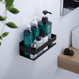 1 x RAW Customer Returns YIGII Shower Shelf Without Drilling Stainless Steel, Bathroom Shelf Black Shower Shelf, Shampoo Bathroom Shelf for Shower - RRP €18.14