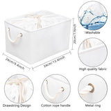 1 x RAW Customer Returns OUTBROS Large Storage Basket, 34 x 24 x 20 cm Fabric Storage Box with Drawstring and Handle, Foldable Storage Container Storage Basket White, 3 Pack  - RRP €31.46