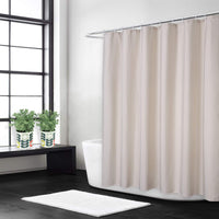 1 x RAW Customer Returns Flax Linen like 240GSM Heavy Fabric Bathroom Shower Curtain with Hooks Hotel Luxury Washable,Ivory,180x210 cm - RRP €37.99