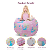 1 x RAW Customer Returns Bean Bag for Kids Toy Storage Large for Girls Storage Nursery Bag Only,Mermaids - RRP €24.28