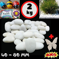 2 x RAW Customer Returns VELLES Large Stones for Painting Garden Pebbles White Gravel Decorative Stones Natural Stone Marble Gravel Decorative Gravel Pebbles for Garden Decoration - Aquarium Decorative Stone Garden Stones White Large 40-80 mm - RRP €30.46