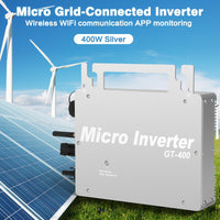 1 x RAW Customer Returns DEWIN Micro Inverter, Inverter Balcony Power Station 400W Solar Inverter MPPT Stackable Solar Panel Grid Tie Inverter Micro Inverter with WiFi Communication APP Monitoring AC220V - RRP €124.93