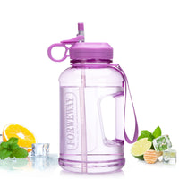 9 x Brand New FORWEWAY Large Drinking Bottle with Straw 1.5 Liter, BPA Free Leak-Proof Sports Water Bottle with Carry Handle for Gym Bodybuilding Outdoor Sports Office Purple  - RRP €163.26