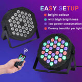 1 x RAW Customer Returns 4 Pieces LED Par, 36 LED RGB DMX512 Stage Light with 5 Control Modes and Remote Control Disco Lights for Party, Bar, Christmas, Stage, Halloween, Wedding - RRP €76.63