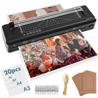 2 x RAW Customer Returns Laminator, laminator A3 70 sec quick warm-up, laminating machines with built-in paper cutter and laminating pouches A3 A4 A5 A6 for home use office school photos - RRP €99.98