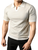 1 x RAW Customer Returns JOGAL Men s Polo Shirt Short Sleeve Slim Fit Golf Shirt Men s Shirt Solid Color Sports Summer T-Shirt Beige, M - RRP €24.0