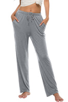 1 x RAW Customer Returns JINSHI women s pajama bottoms, long pajama trousers, soft modal sleepwear, leisure trousers, light gray and pink purple, XXL - RRP €34.27