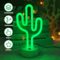 1 x RAW Customer Returns Molbory LED cactus, neon sign, LED neon light with battery or USB, cactus neon sign lights neon light for Christmas birthday gift party children living room bar wedding decoration - RRP €12.79