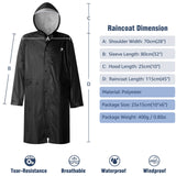 1 x RAW Customer Returns Anyoo Waterproof Rain Jacket Lightweight Compact Reusable Cape for Teens Men and Women Adults, Black, One Size - RRP €25.48