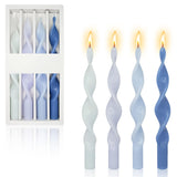 1 x Brand New Gedengni Candle Holders, Spiral Taper Candle - 10 Inch Colorful Candlestick Holder, Long Twisted Candlestick, Blue Taper Candles for Home Decoration, Weddings, Women, Gifts 17D4PC-BLUEGRA  - RRP €27.06