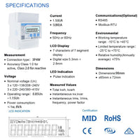 1 x RAW Customer Returns DTSU666 MID Electric Meter Electric Meter, Single Phase Rail DIN with MID Certificate, Single Phase Electronic Four Wire Energy Meter - RRP €39.64