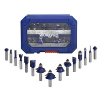 1 x RAW Customer Returns WORKPRO Router Bits 15-Piece, Router Accessories with 8mm Shank, Carbide Steel Drill Bits with Portable Case, Corner and Groove Drill Bits, Wood Drilling Milling Cutter - RRP €24.58