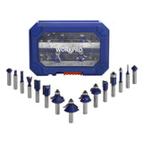 1 x RAW Customer Returns WORKPRO Router Bits 15-Piece, Router Accessories with 8mm Shank, Carbide Steel Drill Bits with Portable Case, Corner and Groove Drill Bits, Wood Drilling Milling Cutter - RRP €24.58