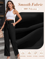 1 x RAW Customer Returns Niwicee Pants Women Summer Palazzo Pants High Waist Stretchy Lounge Pants With Pockets Marlene Pants Women Elegant Summer Women s Pants With Elastic Band-Black-XXL - RRP €34.99