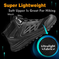 1 x RAW Customer Returns GRITION Hiking Shoes Men s Waterproof Mid Trekking Hiking Boots Lightweight Flat Hiking Trail Boots Comfortable Motorcycle Shoes Outdoor Shoes Winter Black Reusable 44 EU  - RRP €93.77