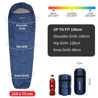 1 x RAW Customer Returns JAICOM Sleeping Bag - 3 Seasons Ultralight Mummy Sleeping Bag 800g , Sleeping Bag Small Pack Size Adults - Outdoor, Camping, Trekking, Indoor - RRP €29.99