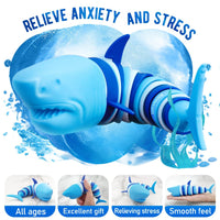 1 x RAW Customer Returns Caterpillar Decompression Toy Ocean Shark Decompression Toy, Stim Toy Decompression Fun Autism ADHD Fidget Children s Toy Decompression Gift Adults 2-Piece Shark  - RRP €10.06