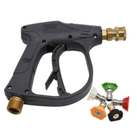 1 x RAW Customer Returns Stone Banks High Pressure Washer Gun with 5 Spray Nozzles, 4350 PSI 1 4 Quick Release High Pressure Gun, M22 Short Jet Wash Gun Foam Gun for Car Washing M22 14MM Hose Connection  - RRP €23.99