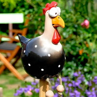 1 x RAW Customer Returns TYXSHIYE ceramic chicken garden decoration, garden decoration chicken decoration, handmade garden statue decorative hen chicken, garden stake figure terrace weatherproof, resin statue farm balcony living room- RRP €18.99