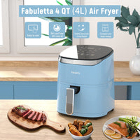 1 x RAW Customer Returns Fabuletta Hot Air Fryer 4L, 9-in-1 Air Fryer, Max 230 Hot Air Fryers, Digital LED Touchscreen AirFryer, Rapid Air and Fat Removal Technology, Preheating, Shake Mode pearl white  - RRP €70.58