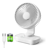 1 x RAW Customer Returns HYNXM fan, automatic oscillating table fan, 3600 mAh battery, 4-level adjustable USB fan, mini fan for desk, home and office. - RRP €22.18